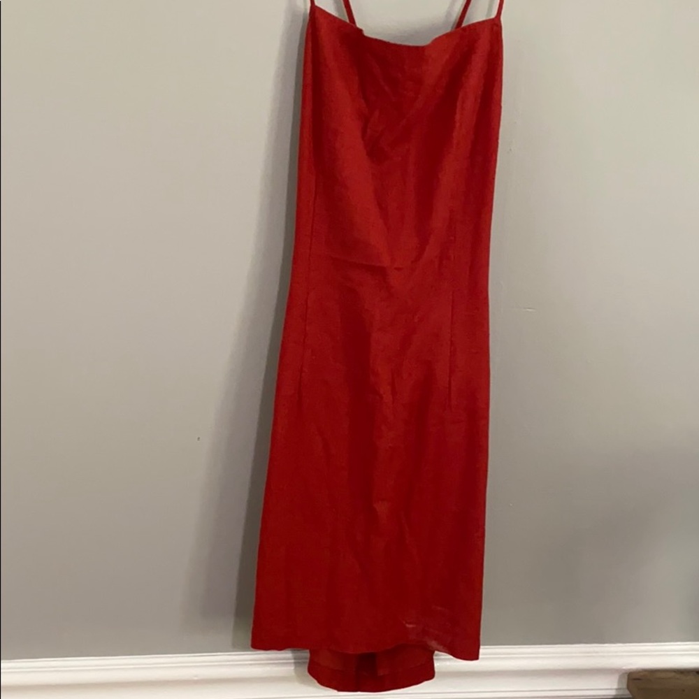 NWT BACK TIE LINEN-BLEND DRESS